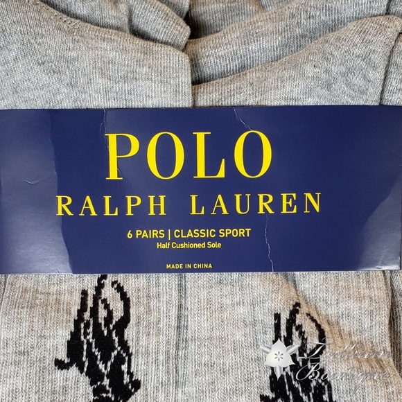 Polo Ralph Lauren Gray Classic Sport Socks NWT! - Picture 4 of 7